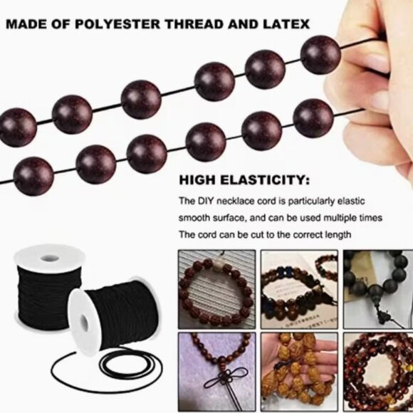 1mm Thick Heavy-Duty Elastic String for Jewelry Making - 1968.5"=164' - Picture 2 of 3